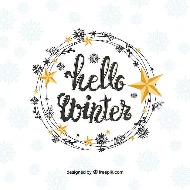 Gratis vector decoratieve winterkroon met sterren