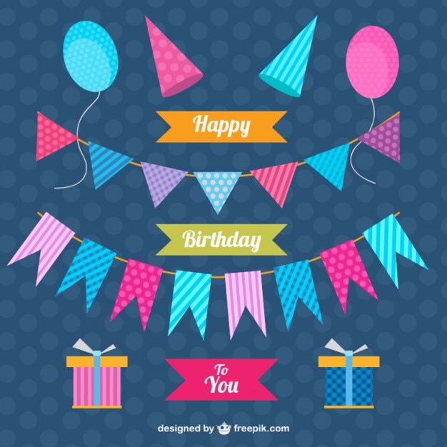 Gratis vector decoration set verjaardag