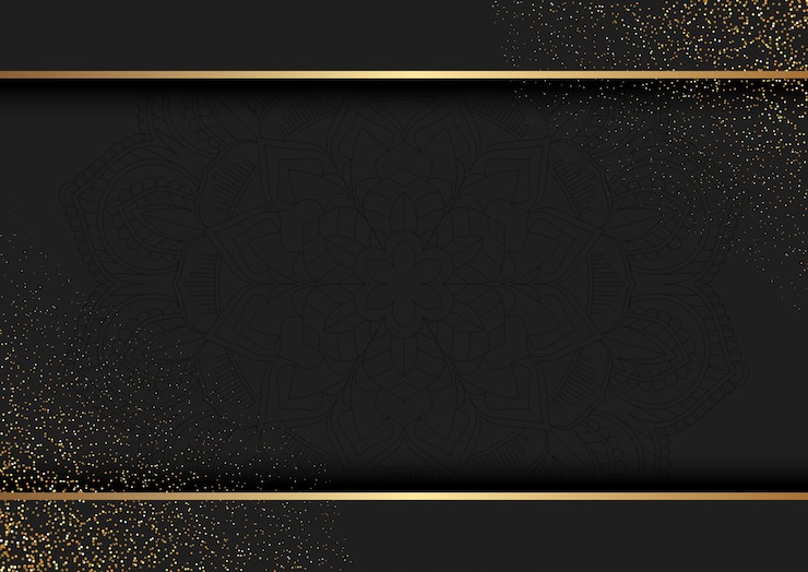 Gratis Vector decorative background with gold glitter and mandala design
