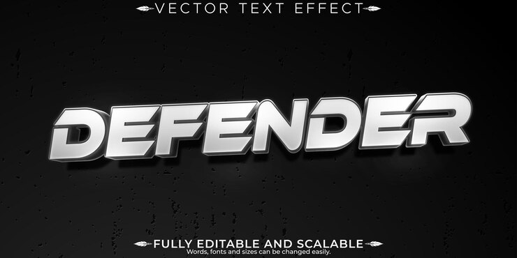 Gratis Vector defender bewerkbare tekst effect bewerkbare held en krijger tekst stijl