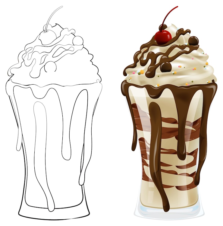 Gratis Vector delicious sundae treat vector illustratie