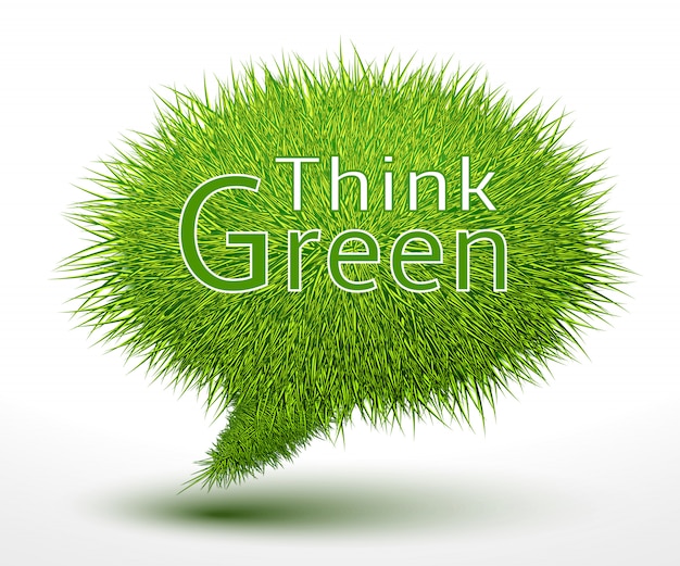 Gratis vector denk groen concept op gras