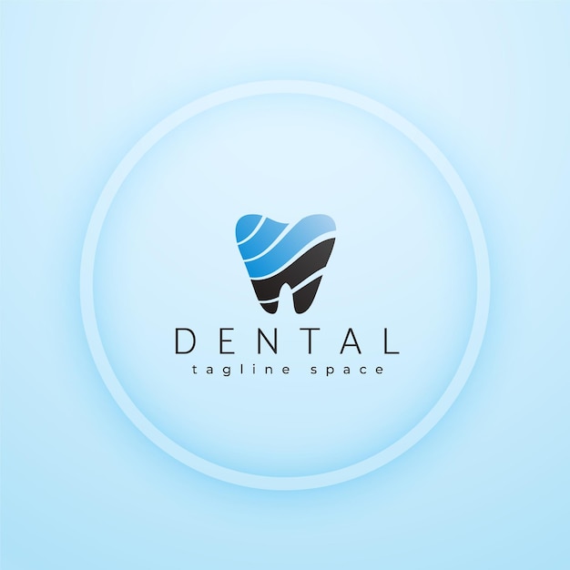 Gratis vector dentofacial tandheelkundige kliniek logo voor tanden implantaat