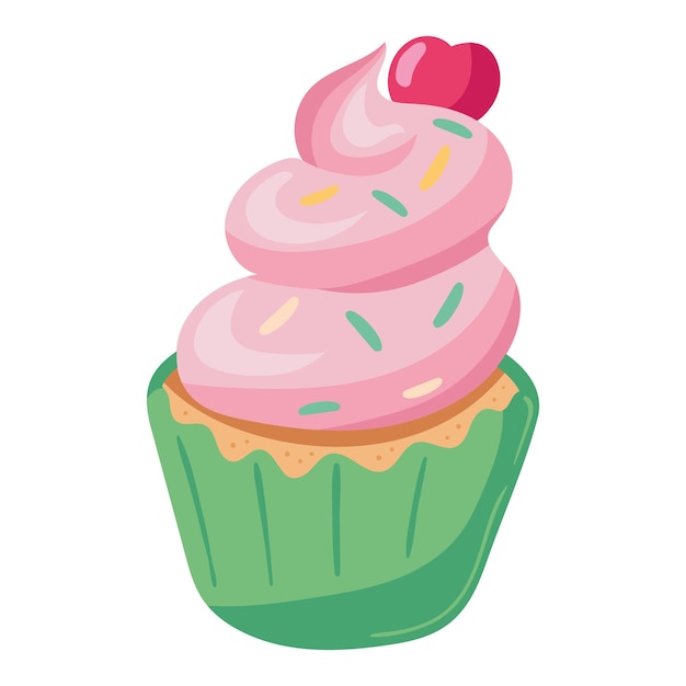 Gratis vector dessertcupcake en fruit