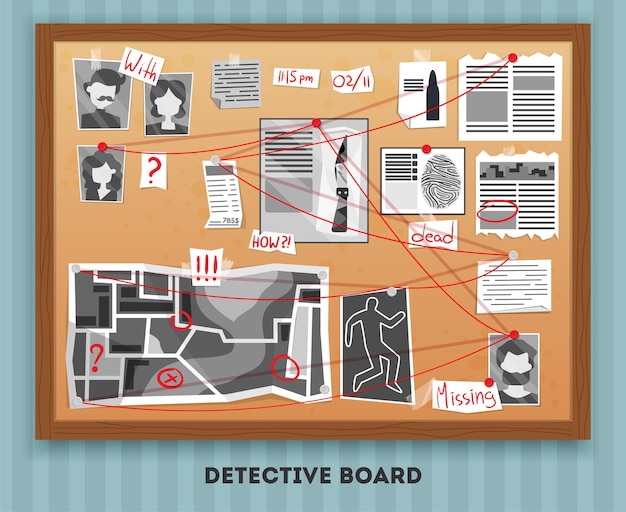 Detective board illustratie