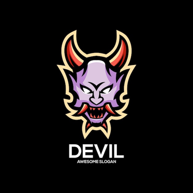 Gratis vector devil esport mascotte logo desin illustratie