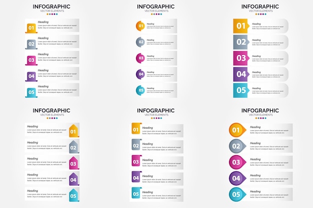 Deze set vectorinfographics is ideaal voor reclame in brochures, flyers en tijdschriften