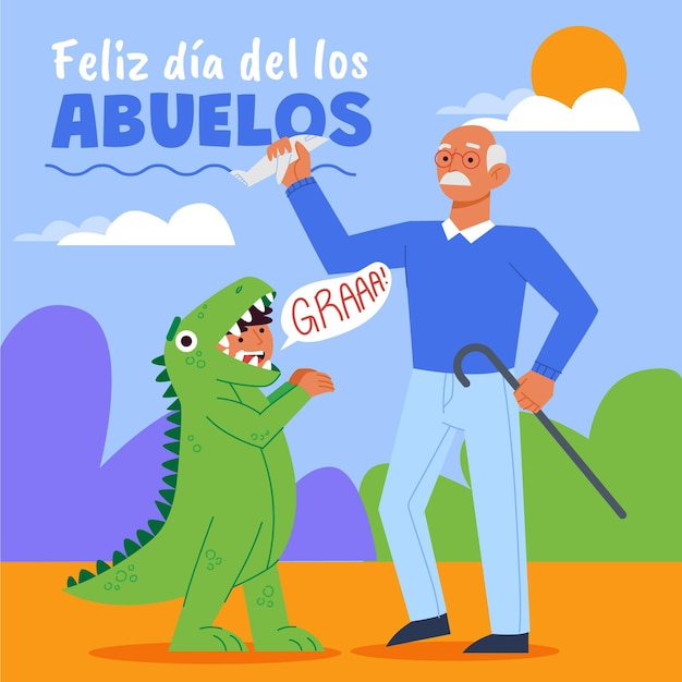 Dia de los abuelos illustratie