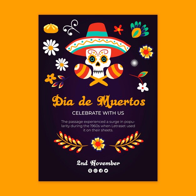 Dia de muertos concept sjabloon