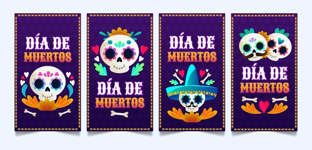 Dia de muertos instagram verhalen illustratie