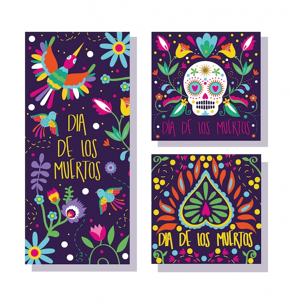 Dia de muertos kaartenset