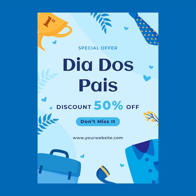 Gratis vector dia dos pais posterontwerpsjabloon