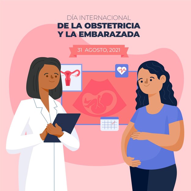 Dia internacional de la obstetricia y la embarazada illustration