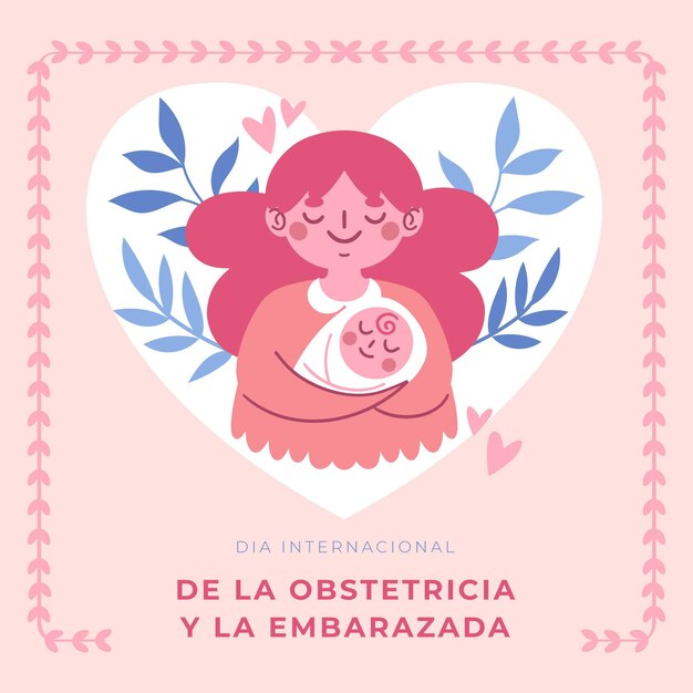 Dia internacional de la obstetricia y la embarazada illustration