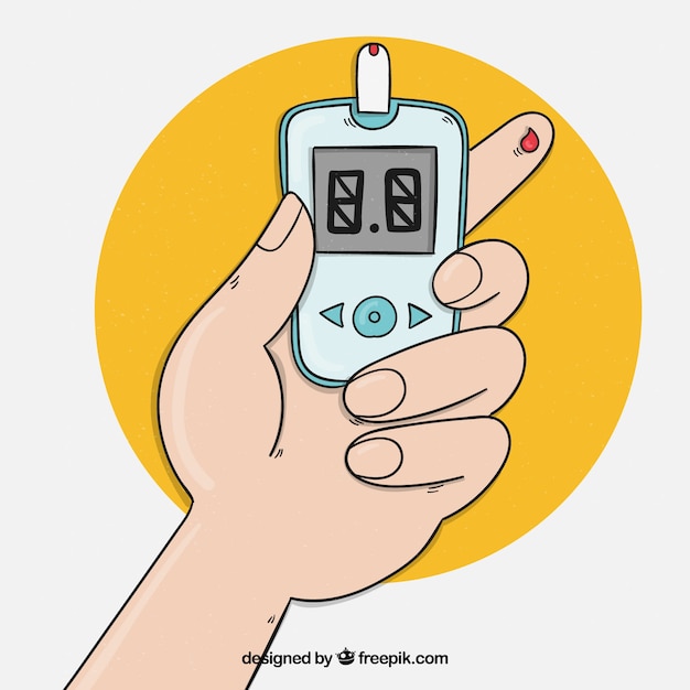 Gratis vector diabetes die bloedachtergrond testen