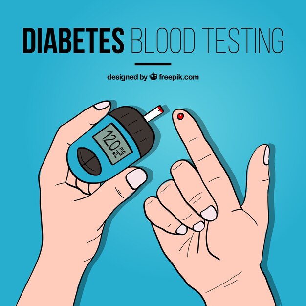Diabetes die bloedachtergrond testen