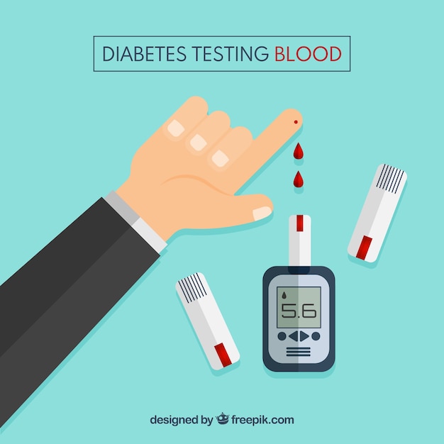 Diabetes die bloedachtergrond testen