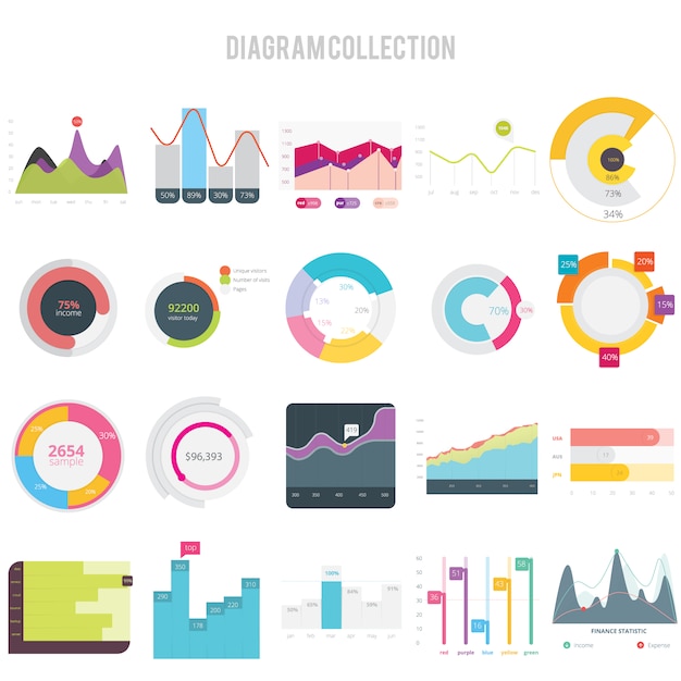 Gratis vector diagram ontwerp collectie