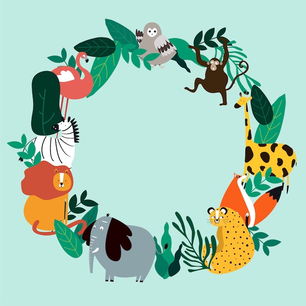 Dieren thema sjabloon vectorillustratie