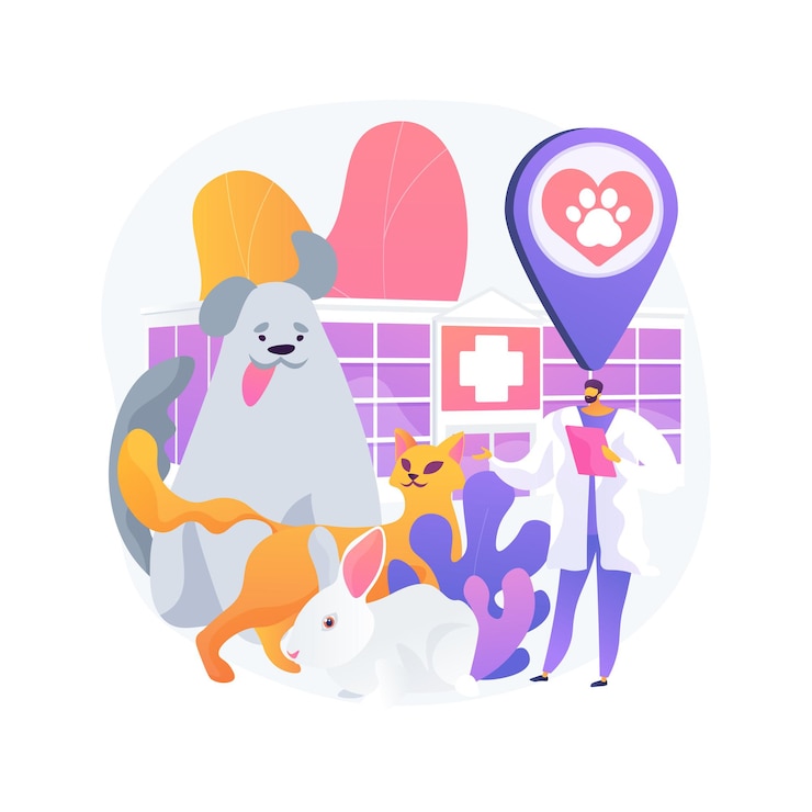 Gratis Vector dierenarts kliniek abstract concept illustratie. dierenkliniek, chirurgie, vaccinatiediensten, dierenkliniek, medische zorg voor huisdieren, veterinaire dienst, diagnostische apparatuur