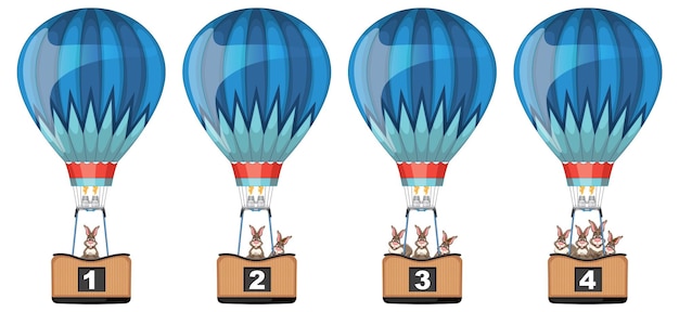 Gratis vector dierenvrienden in luchtballonnen