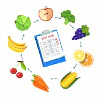 Gratis vector diet plan schema