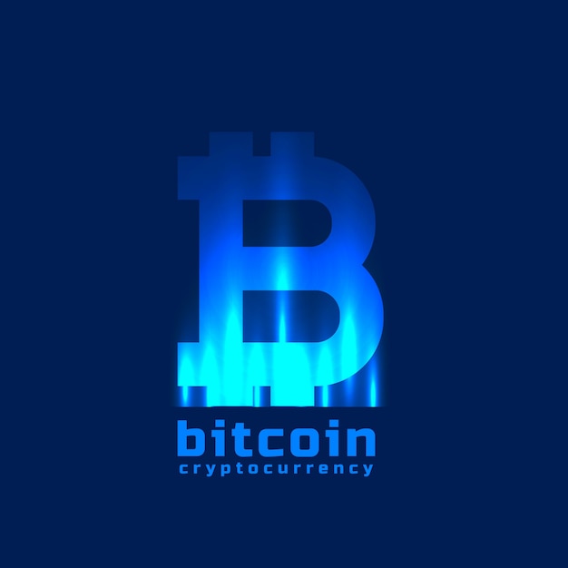 Digitaal bitcoins-symbool met lichteffect