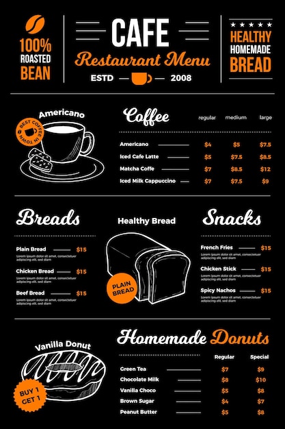 Digitaal café-restaurantmenu-ontwerp