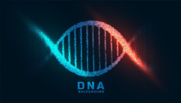 Gratis vector digitaal dna-ontwerp gemaakt met deeltjes achtergrond