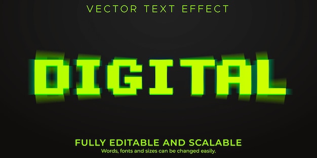 Digitaal teksteffect, bewerkbare gegevens en analoge tekststijl