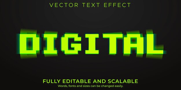 Digitaal teksteffect, bewerkbare gegevens en analoge tekststijl