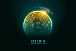 Gratis vector digitale bitcoin-technologie cryptocurrency-achtergrond