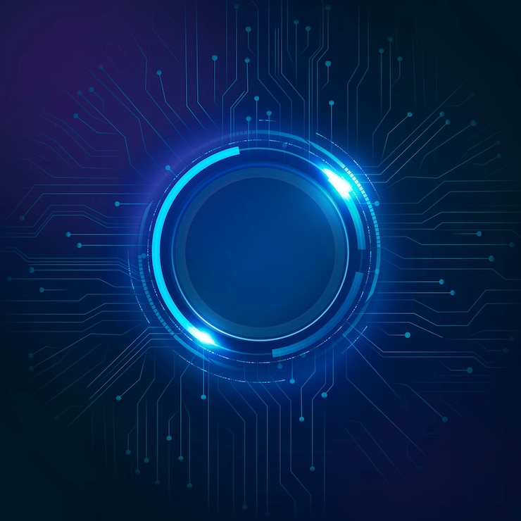 Gratis Vector digitale cirkel circuit achtergrond vector futuristische technologie