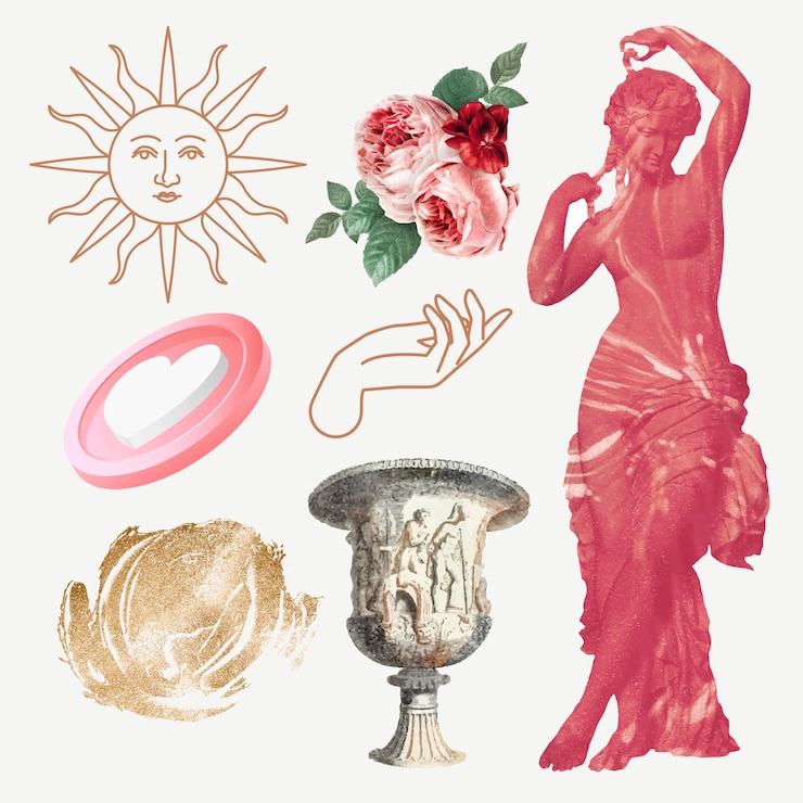 Gratis Vector digitale collage element vector set, vintage illustratie mixed media kunst