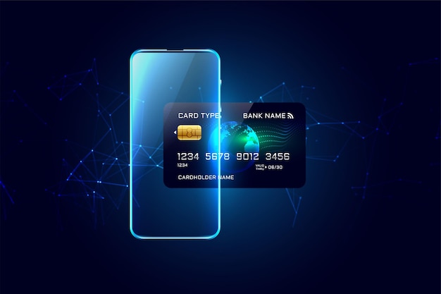 Digitale creditcard transactie concept achtergrond