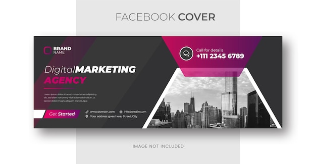 Digitale marketing zakelijke sociale media facebook voorbladsjabloon