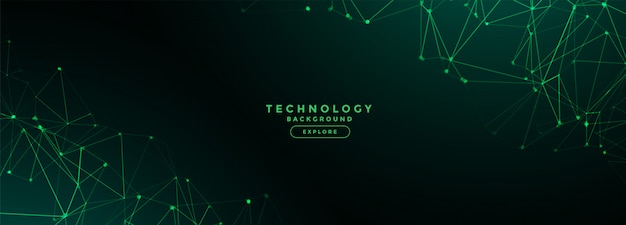 Digitale technologie netwerklijnen mesh banner