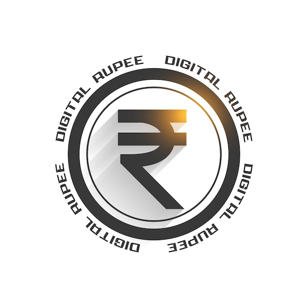 Digitale valuta indiase rupee symbool achtergrond