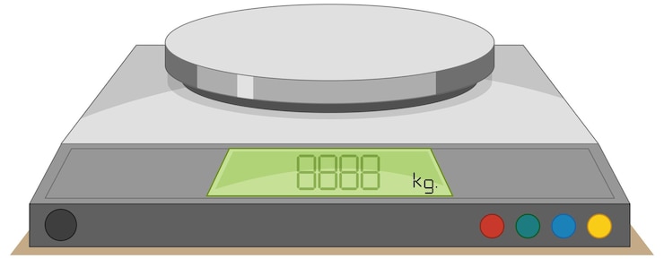 Gratis Vector digitale weegschaal op een witte achtergrond
