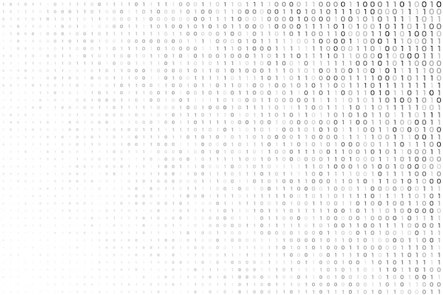 Digitale witte achtergrond met binaire codenummers