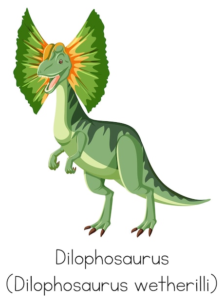 Gratis vector dilophosaurus in groene kleur