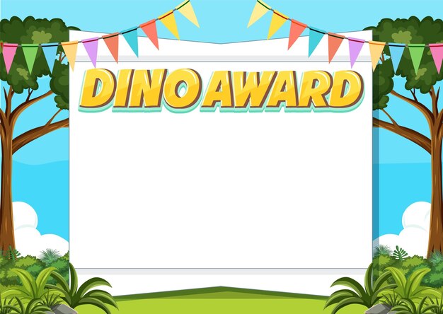 Dino-awardsjabloon met blanco papier