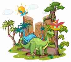 Gratis vector dinosaurus in cartoonstijl