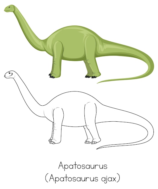 Gratis vector dinosaurus schetsen van apatosaurus