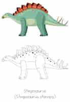 Gratis vector dinosaurus schetsen van stegosaurus