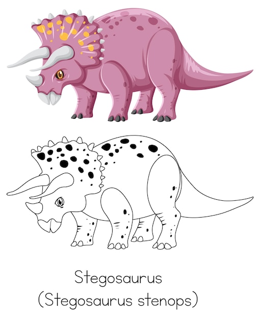 Dinosaurus schetsen van triceratops