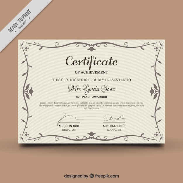 Gratis vector diploma met sierframe