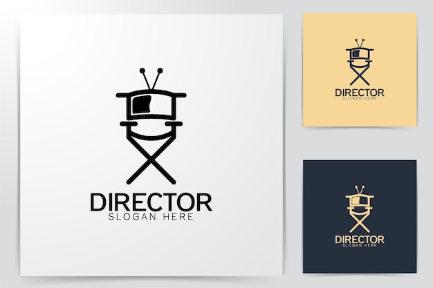 Gratis vector directeur bank. logo van bioscoopregisseur ideeën. inspiratie logo ontwerp. sjabloon vectorillustratie. geïsoleerd op witte achtergrond