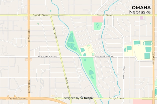 Directionele stratennamen op stadsplattegrond