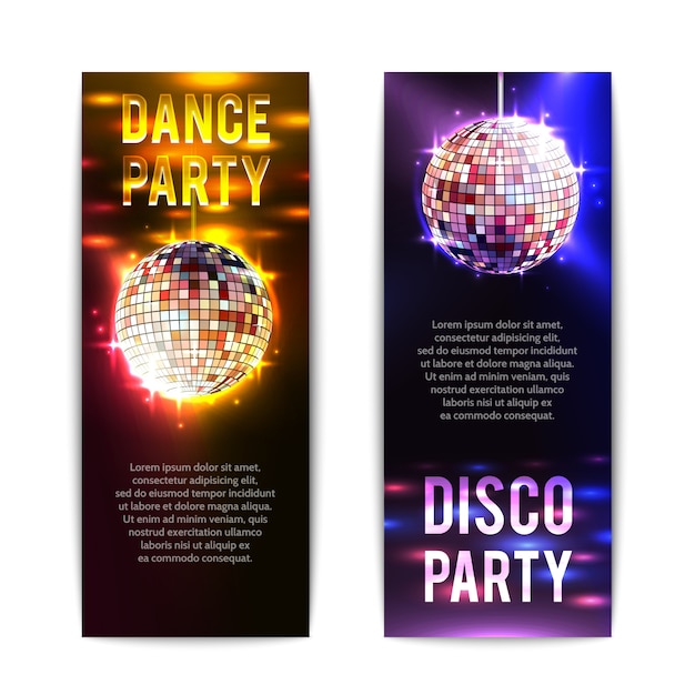 Gratis vector disco party banners verticaal